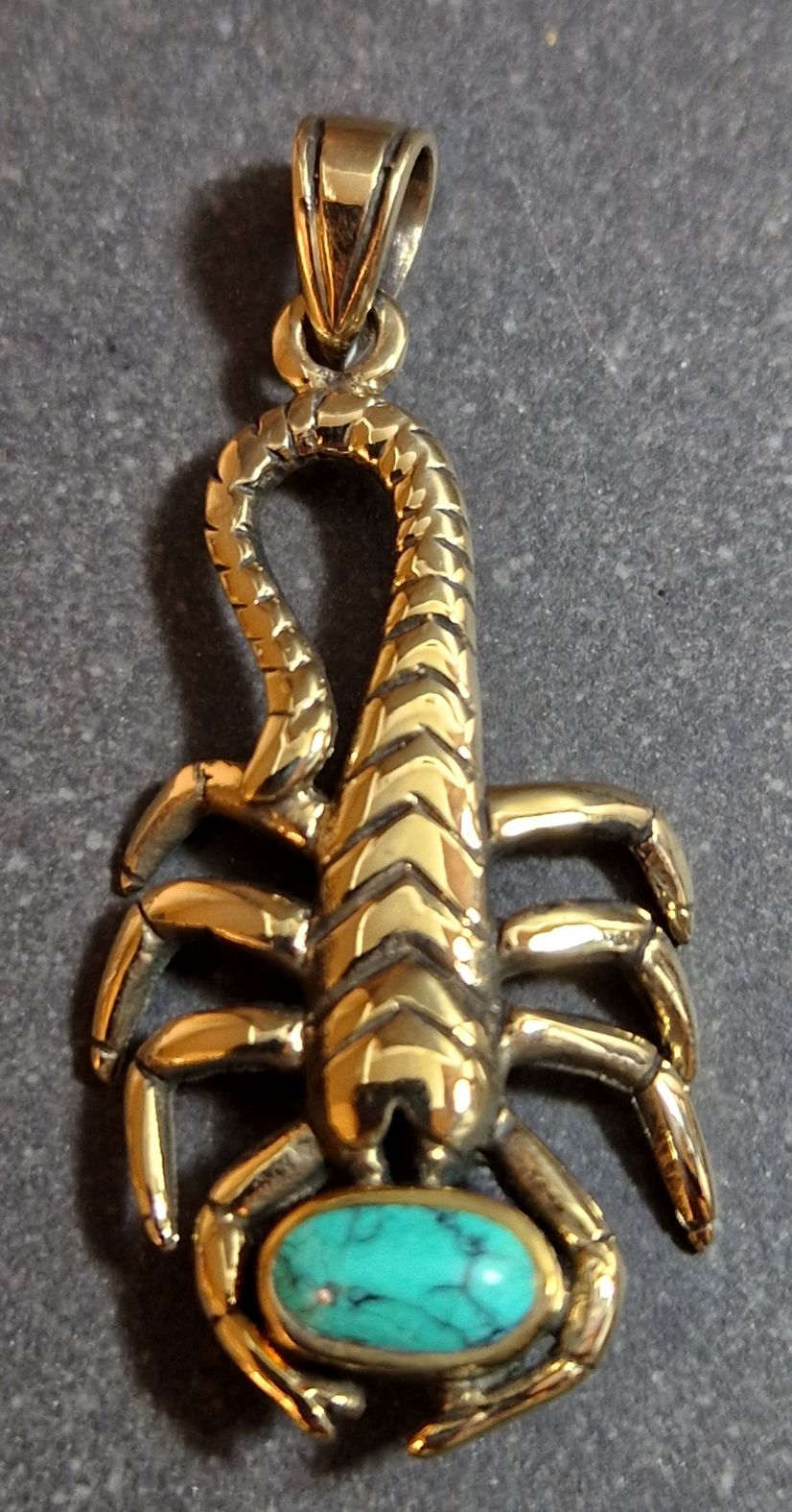 Skorpion med sten cabochon - Hänge i Brons - 5