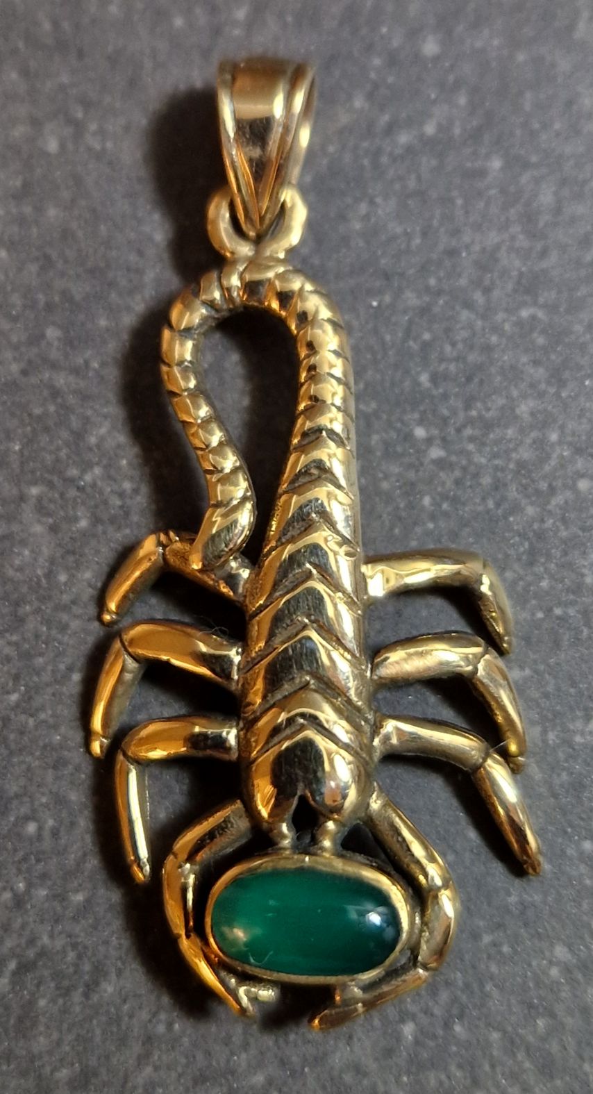 Skorpion med sten cabochon - Hänge i Brons - 2