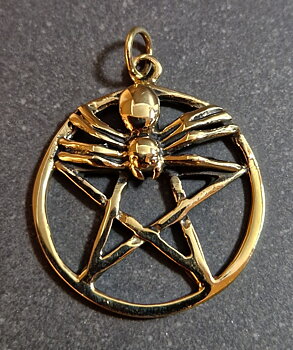 Pentagram med Spindel - Hänge i Brons
