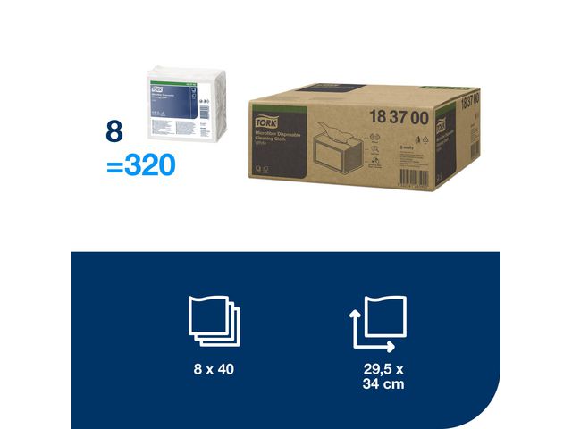 Microfiberduk TORK 29,5x34cm vit 40/fp - 4