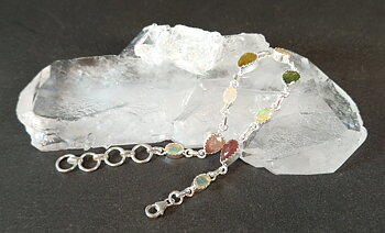 Silverarmband med Opal och Turmalin