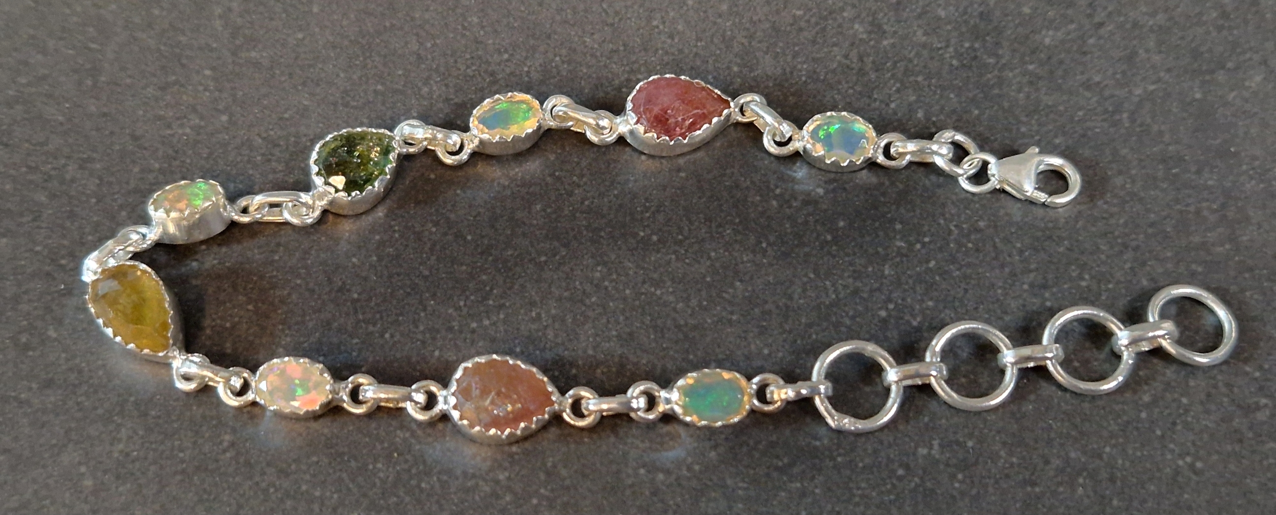 Silverarmband med Opal och Turmalin - 3