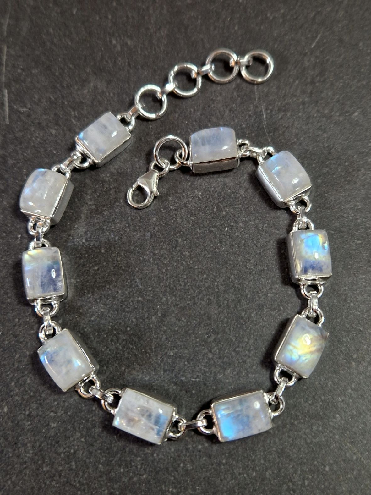 Silverarmband med Cabochoner i Månsten  - 2