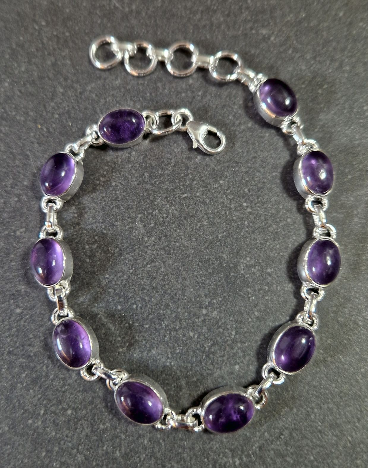 Silverarmband med Ametist Cabochoner - 3