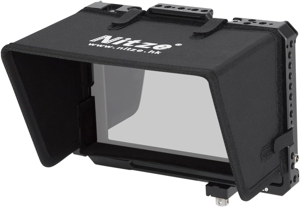 Nitze Cage for Blackmagic Design Video Assist 7" 12G Monitor with Sunhood JT-B02B