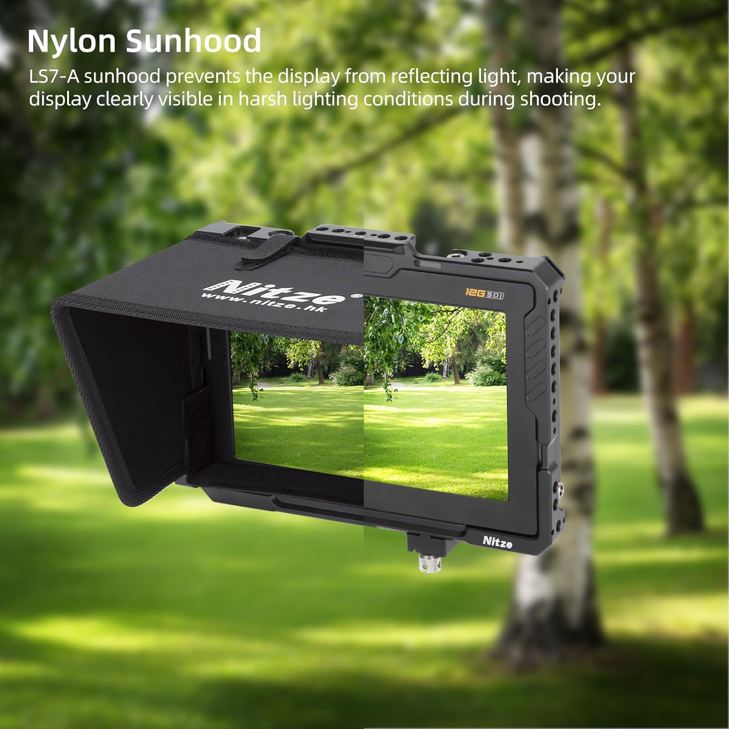 Nitze Cage for Blackmagic Design Video Assist 7" 12G Monitor with Sunhood JT-B02B - 7