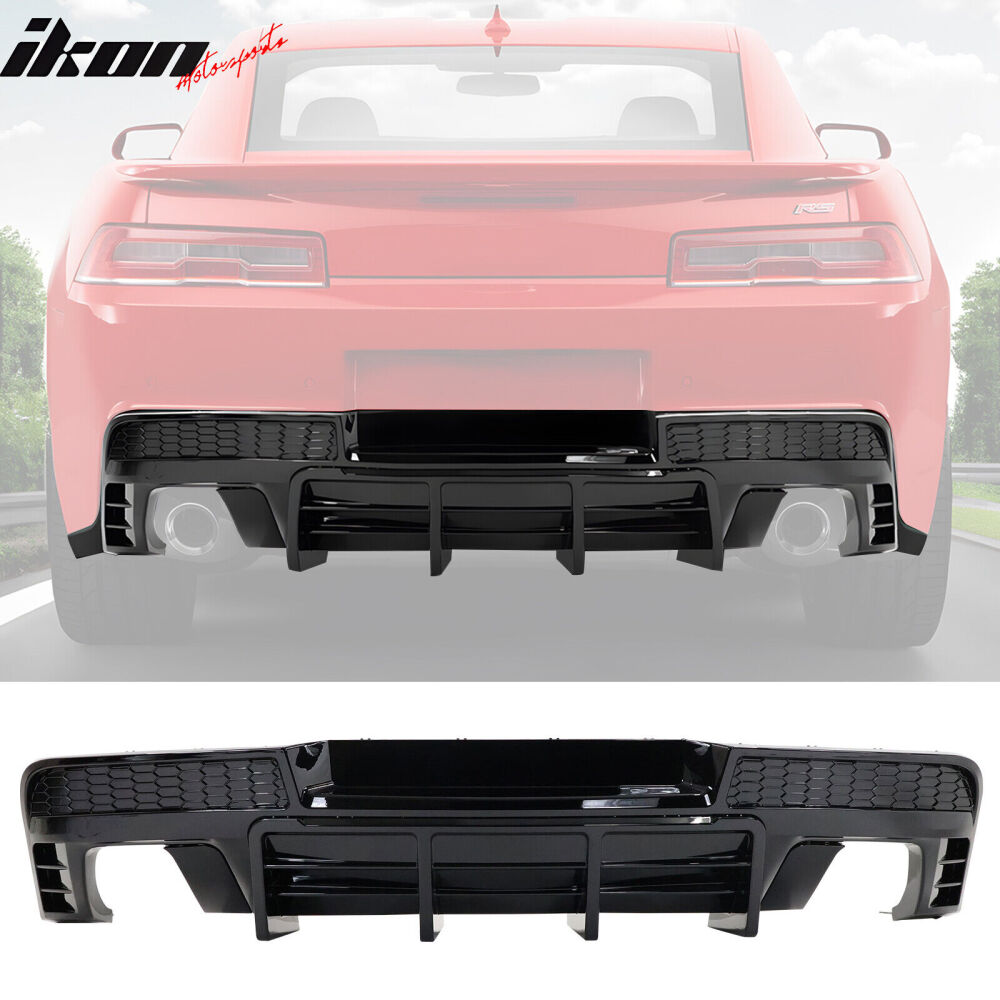 Dubbla Ändrörs + Bakre  Diffuser - Blank Svart (CAMARO 14-15)