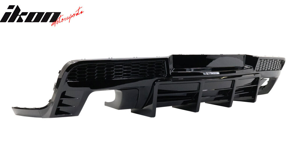 Dubbla Ändrörs + Bakre  Diffuser - Blank Svart (CAMARO 14-15) - 2