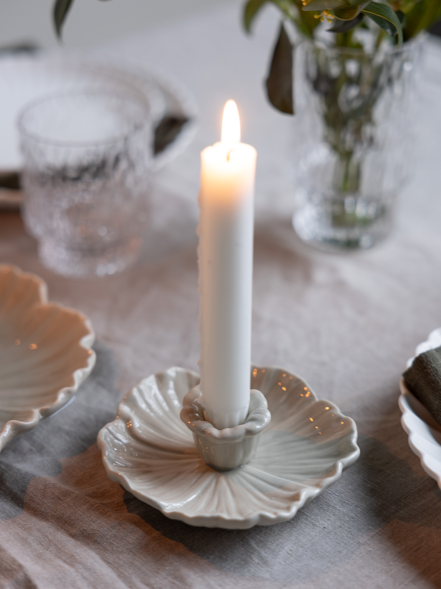 Botanik - Candle holder - Flower - Ceramic - Beige - Small - 2