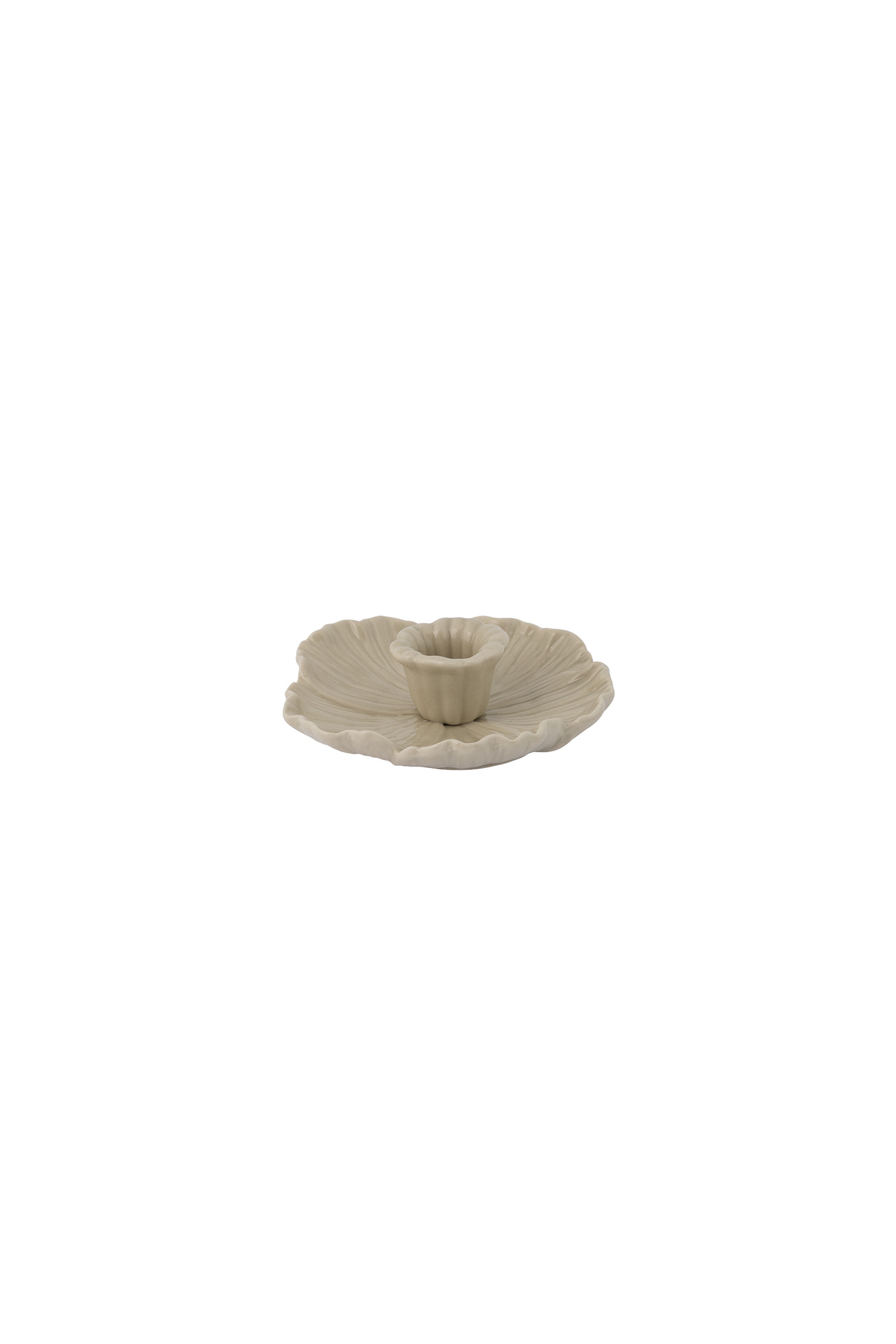 Botanik - Candle holder - Flower - Ceramic - Beige - Small - 6