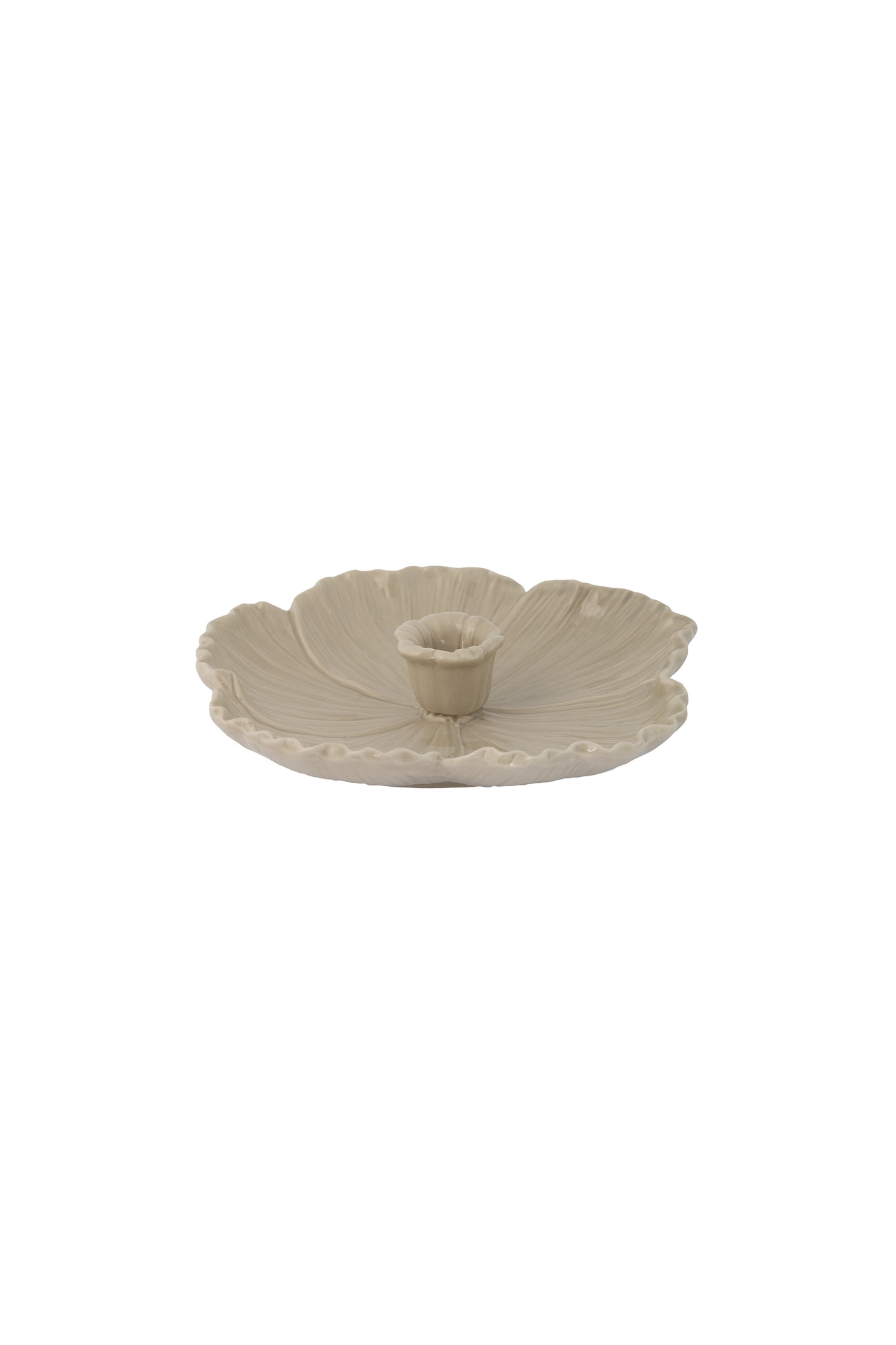 Botanik - Candle holder - Flower - Ceramic - Beige - Large - 6