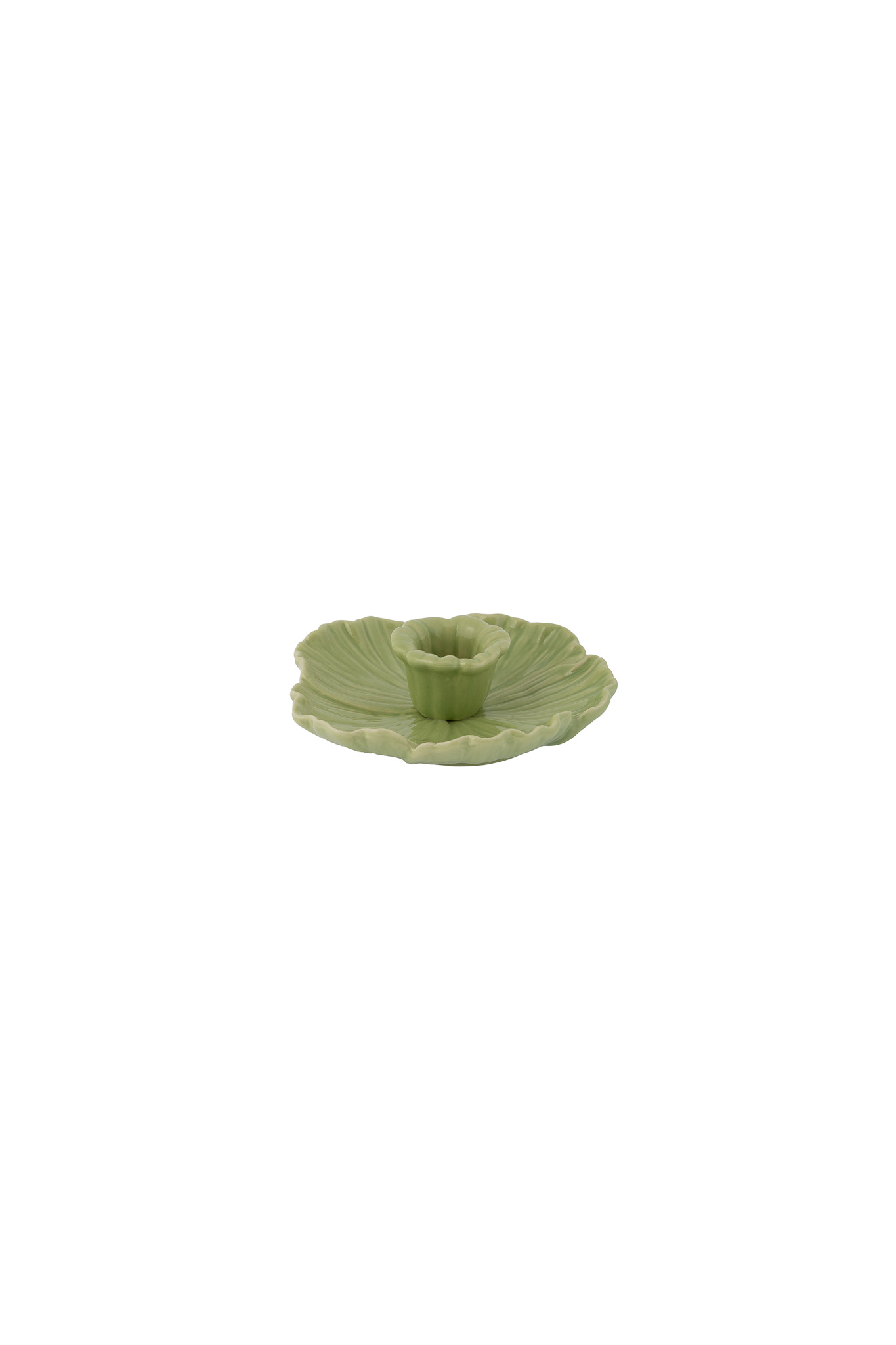 Botanik - Candle holder - Flower - Ceramic - Green - Small - 6
