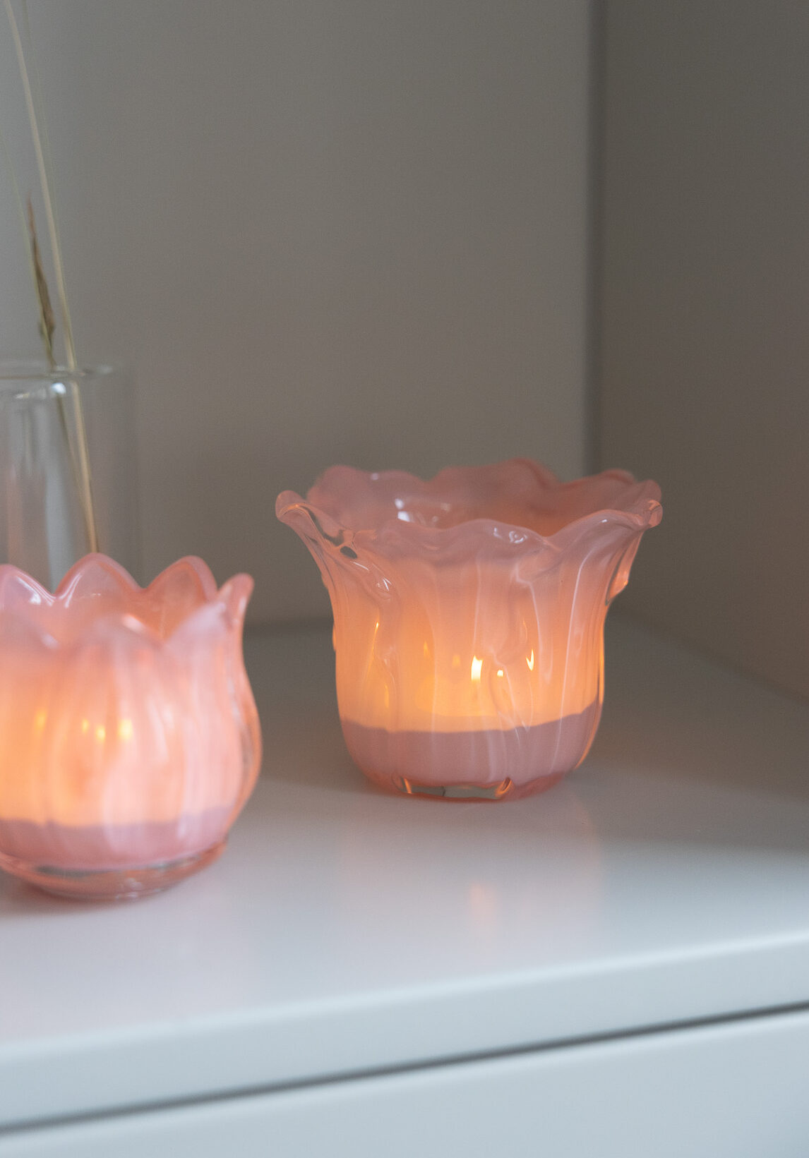 Ljunga - Candlestick - Lantern - Salad leaves - Glass - Pink