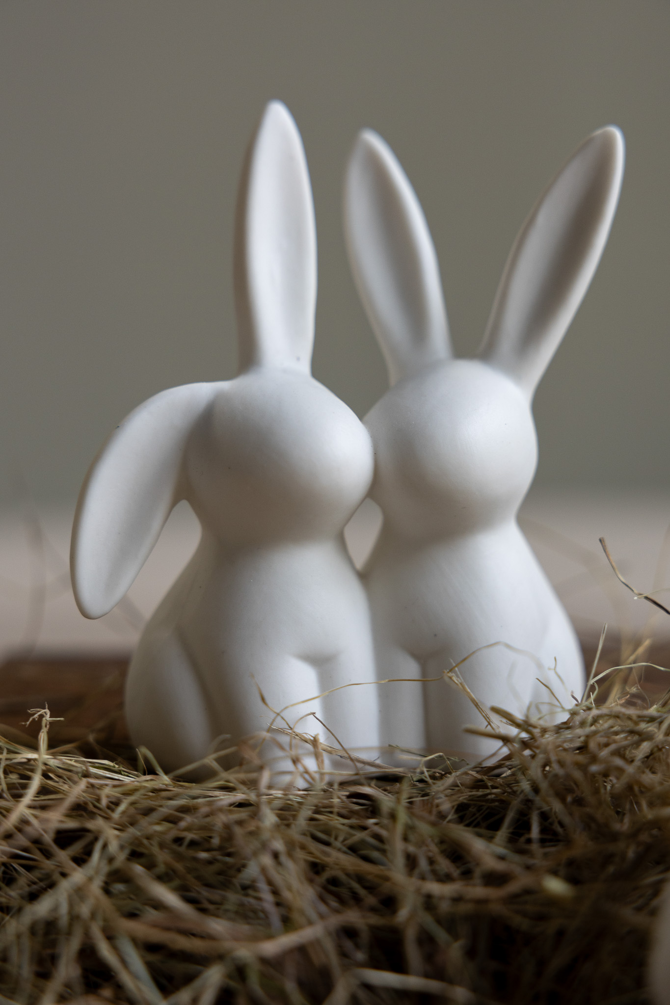 Love - Rabbit pair - Rabbits - Hare - White - Easter decorations - Easter decorations