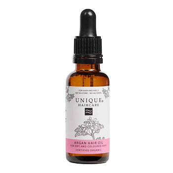 UNIQUE BEAUTY ARGAN HAIR OIL 30ml | Økologisk hårolje for tørt og farget hår