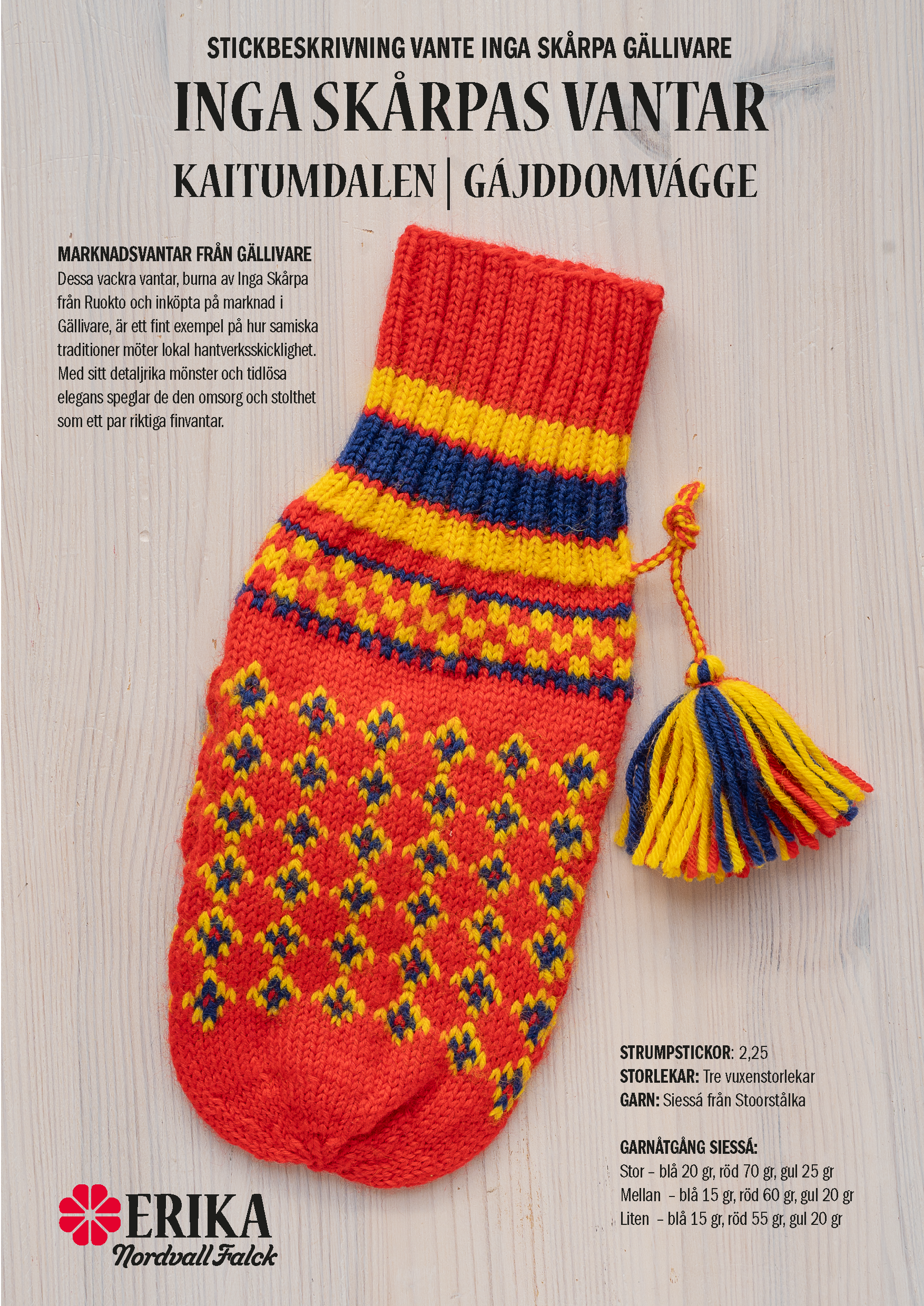 Strickbeschreibung Fäustling Inga Skårpa Gällivare