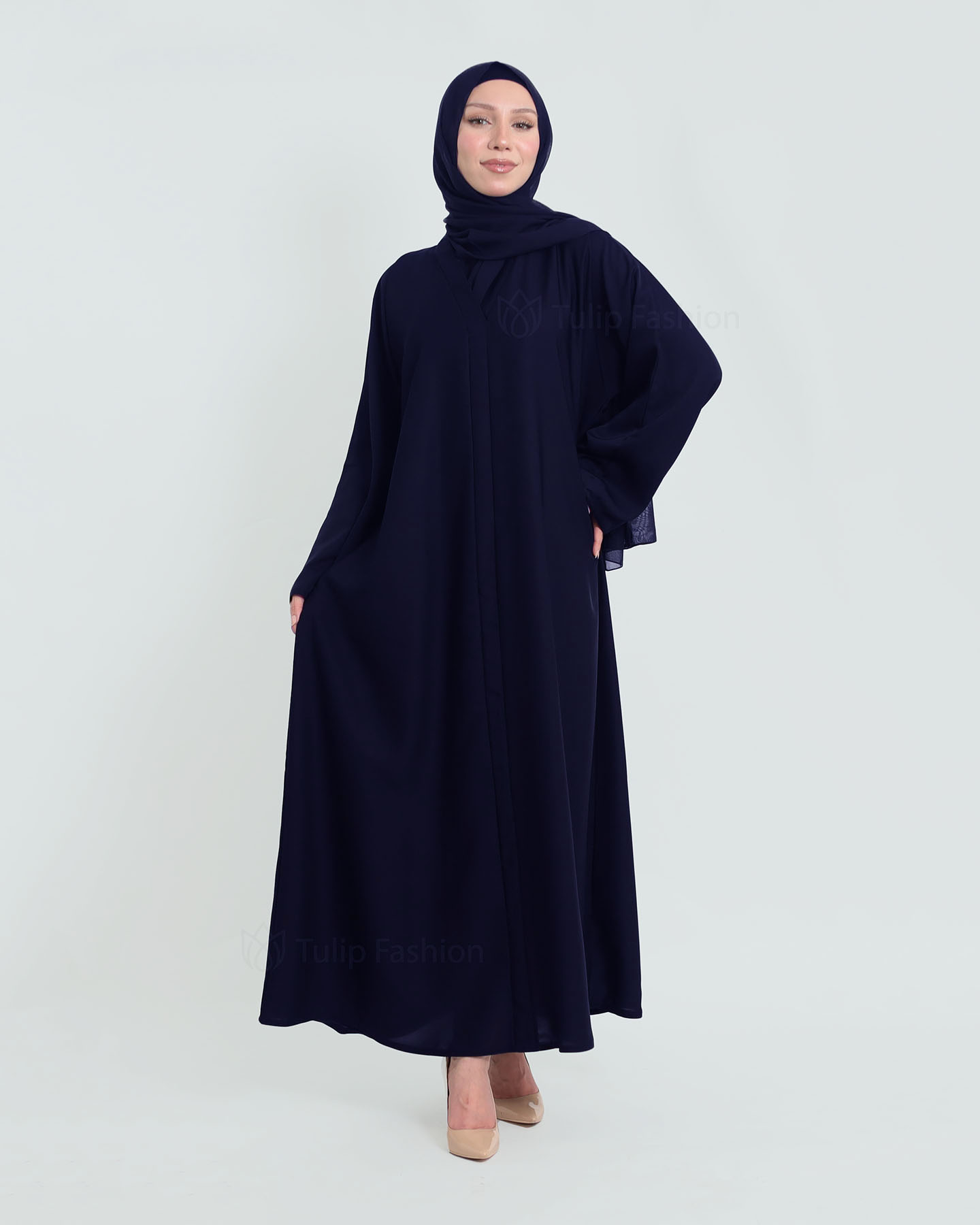 Abaya with matching Hijab - Midnight Blue