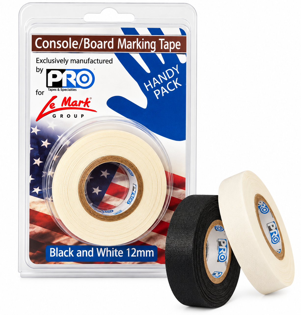 MiniRullar Skrivtejp  Svart/Vit  Pro Tape 2Pack