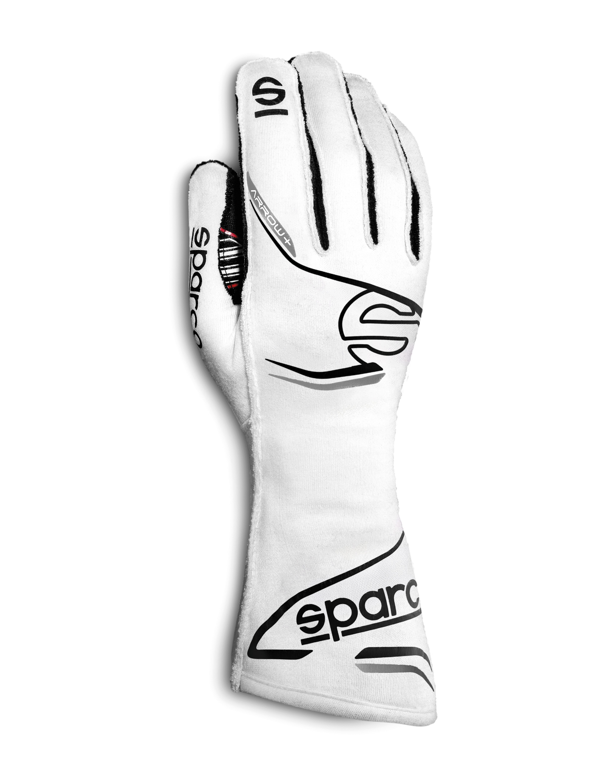 Sparco handske Arrow+ , HTX för bästa greppp  , utvändig söm , Vit