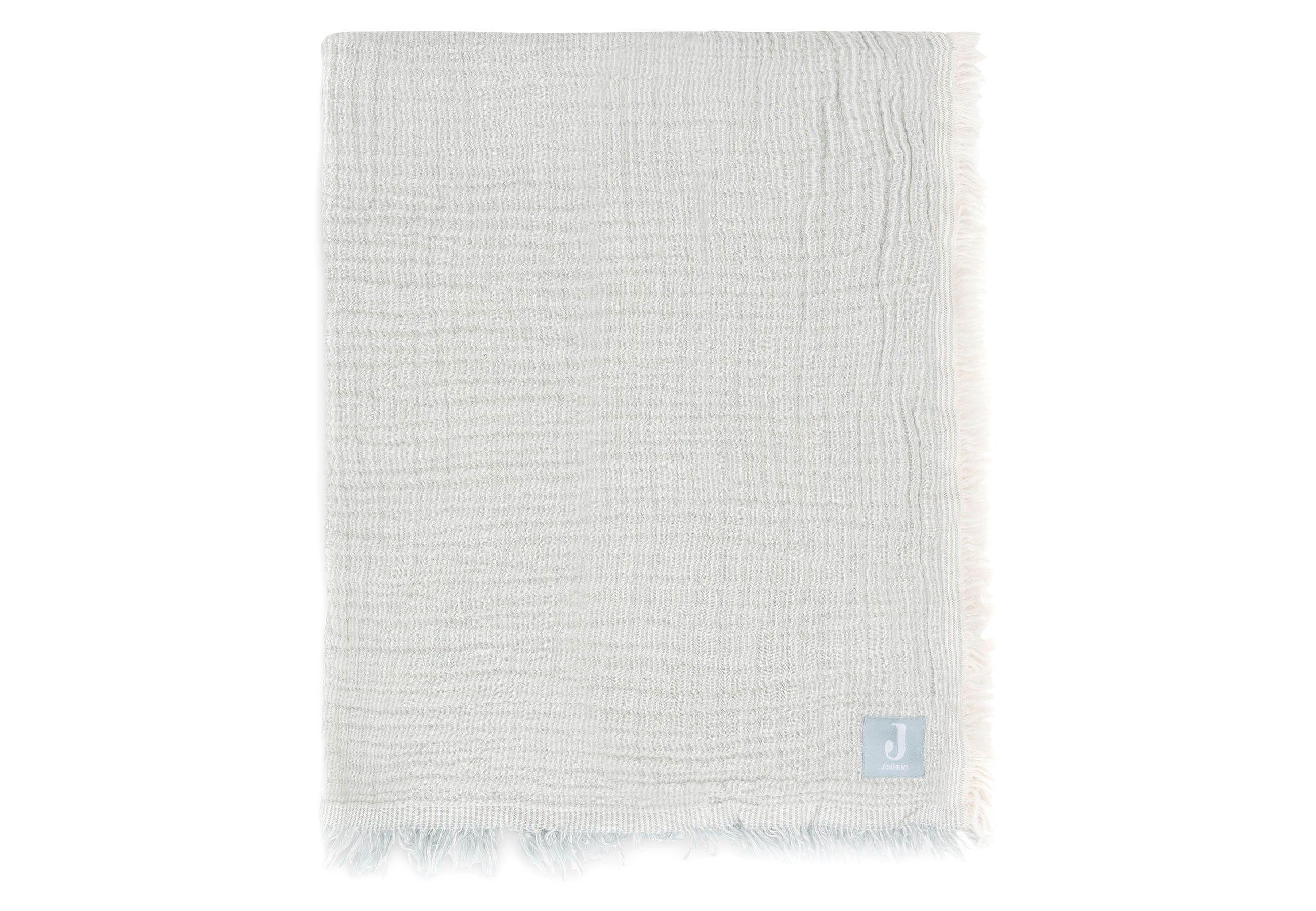 Jollein Filt Muslin 75x100cm Fringe Stripe Sea Green GOTS - 5