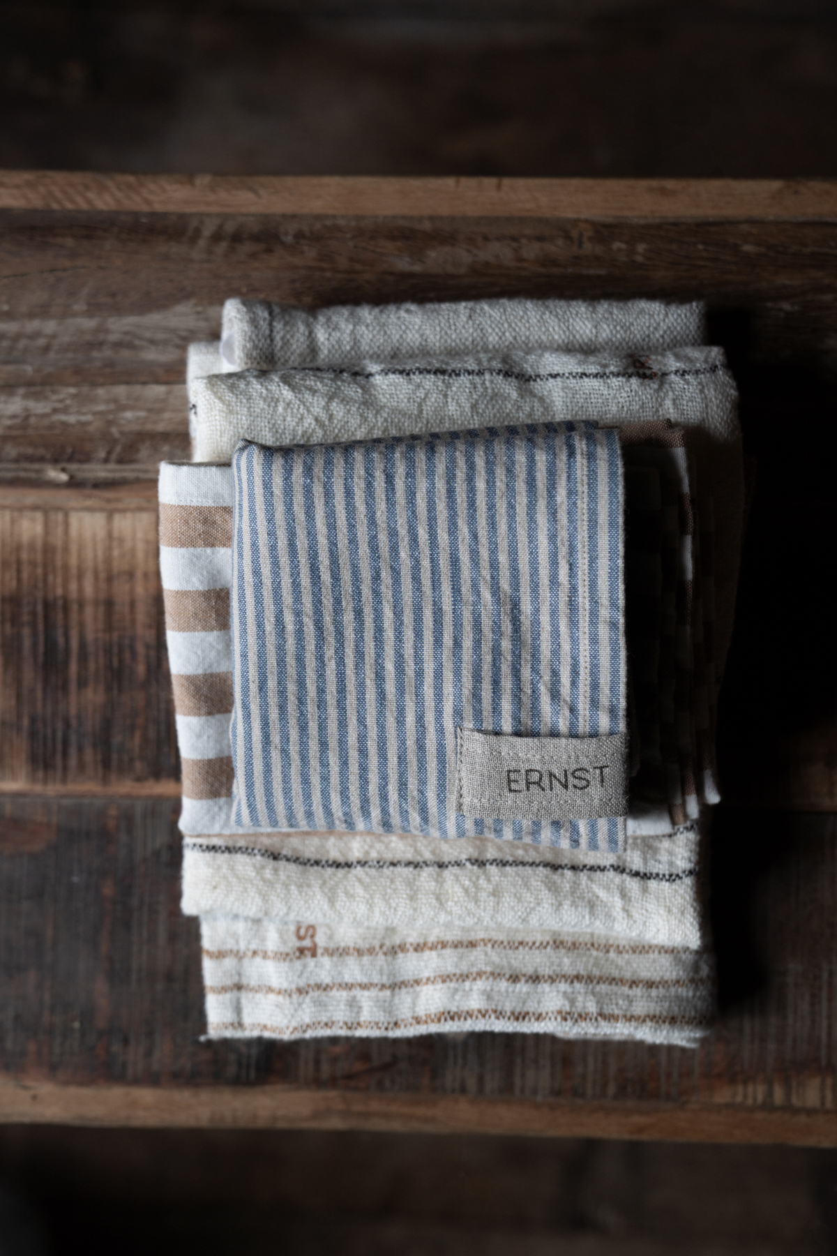 Ernst Kitchen Towel 47x70 striped blue/beige - 10