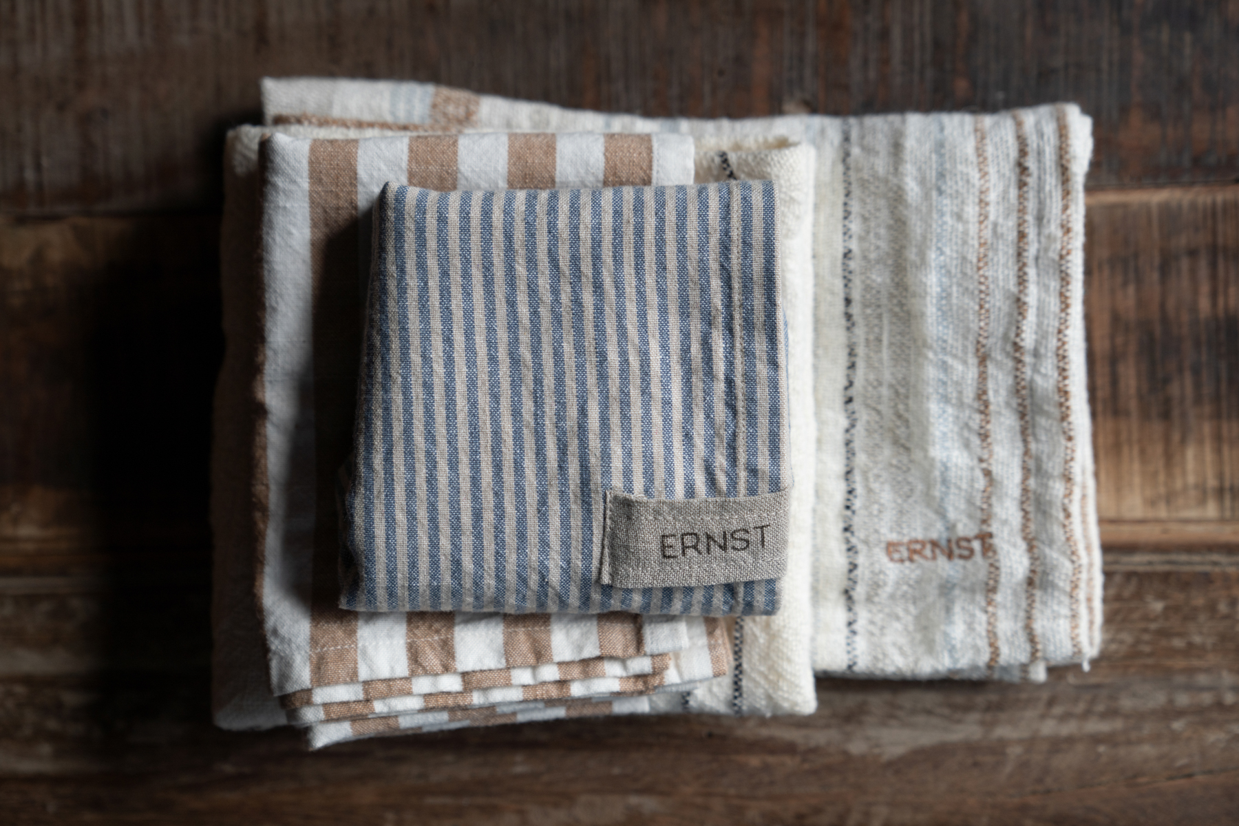 Ernst Kitchen Towel 47x70 striped blue/beige - 12