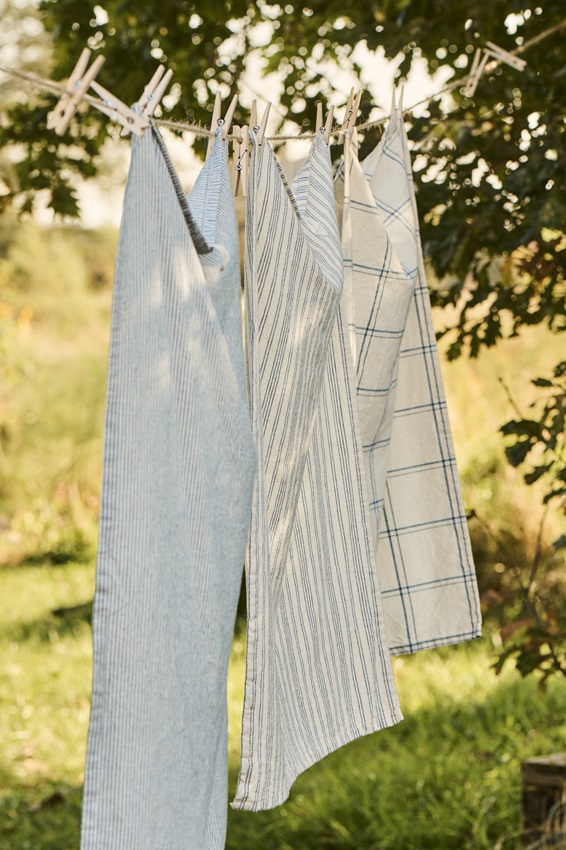Ernst Kitchen Towel 47x70 striped blue/beige - 9