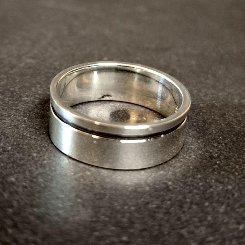 Silverring - Band med linje