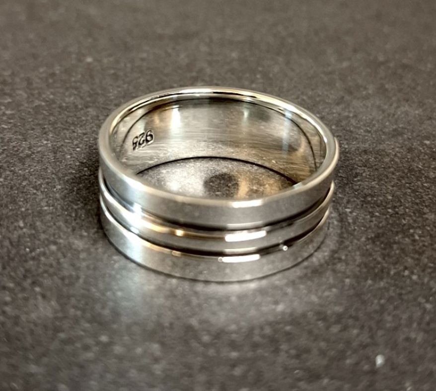 Silverring - Band med 2 linjer