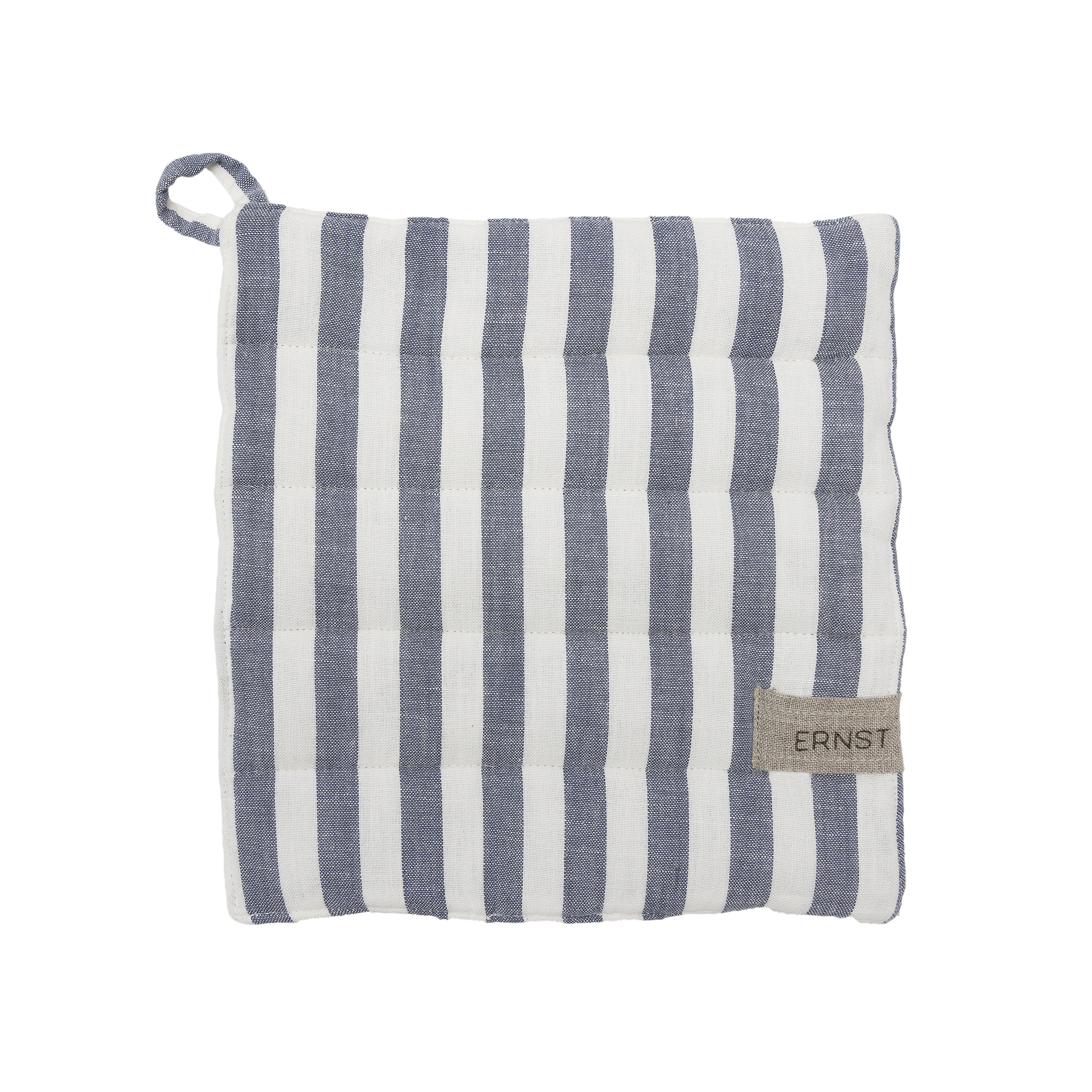 ERNST Grytlapp bred rand blå/beige - 2