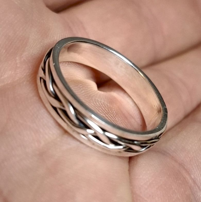 Silverring - Nätt flätad spinner ring - 2