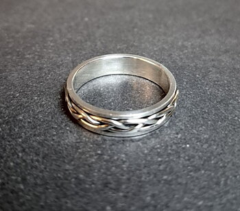 Silverring - Nätt flätad spinner ring