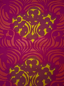 Marimekko 1960-talstyg "Keisarin puutarhassa" stuvbit 88x129 cm, Vintage