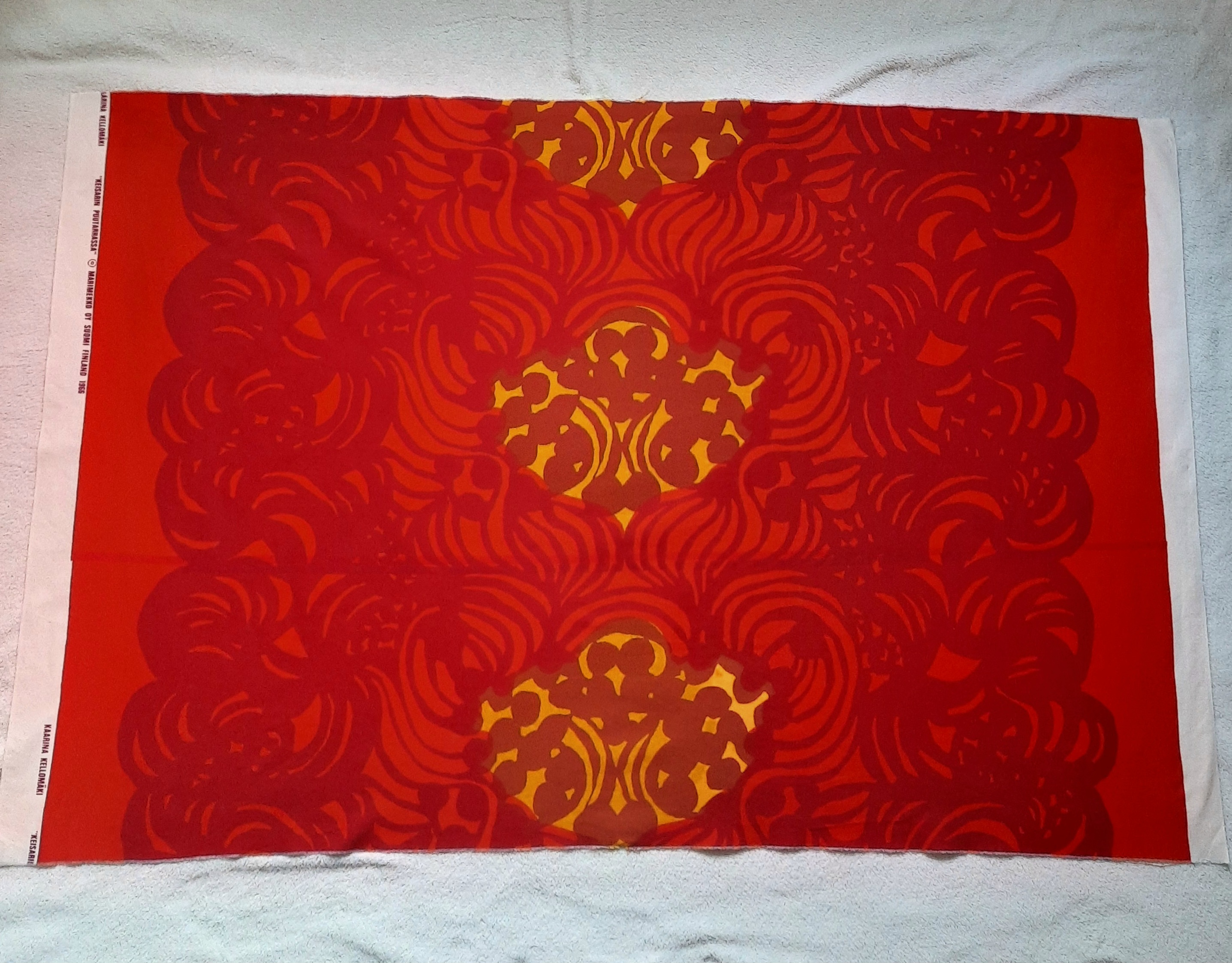 Marimekko 1960-talstyg "Keisarin puutarhassa" stuvbit 88x129 cm, Vintage - 6