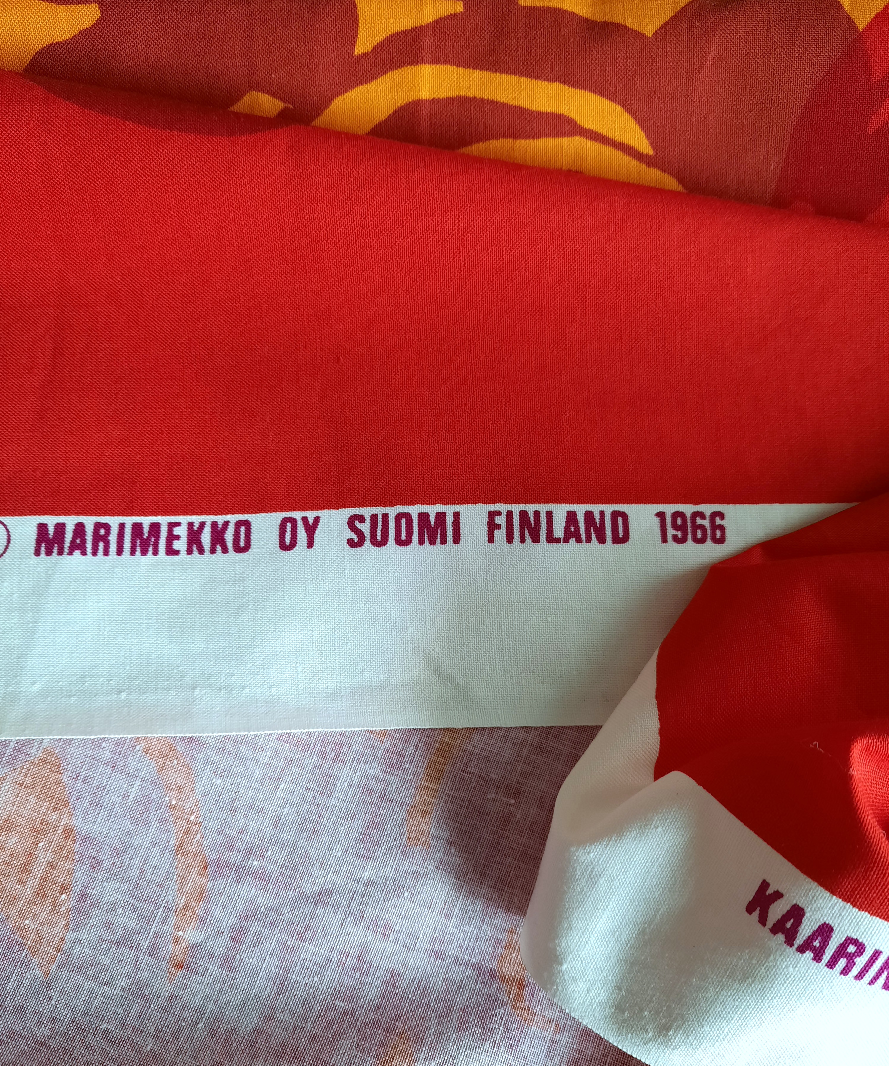 Marimekko 1960-talstyg "Keisarin puutarhassa" stuvbit 88x129 cm, Vintage - 7