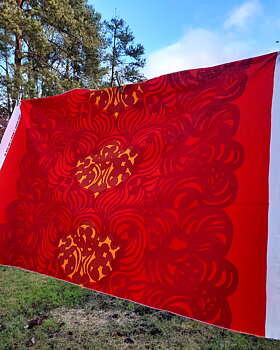 Marimekko 1960-talstyg "Keisarin puutarhassa" stuvbit 88x129 cm, Vintage