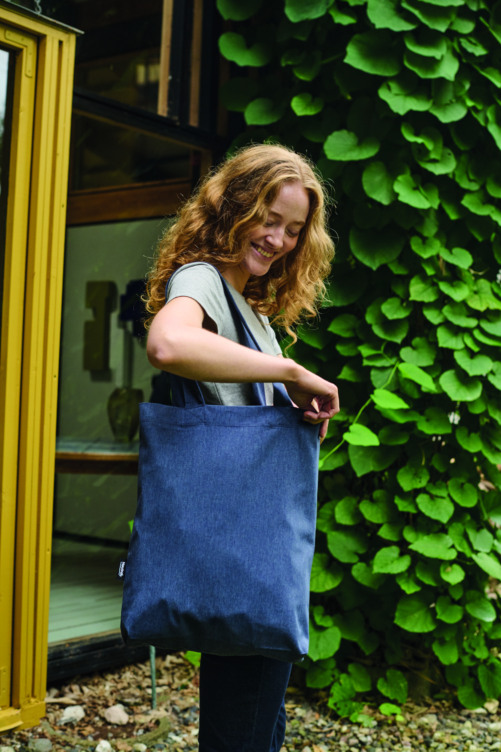 RECYCLED COTTON TWILL BAG - Neutral - 100% Recycled -  Navy Melange