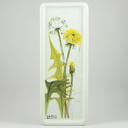 Hilkka-Liisa Ahola (Kukka 1958) Rectangular Wall Plaque with Yellow Flowers 42 cm