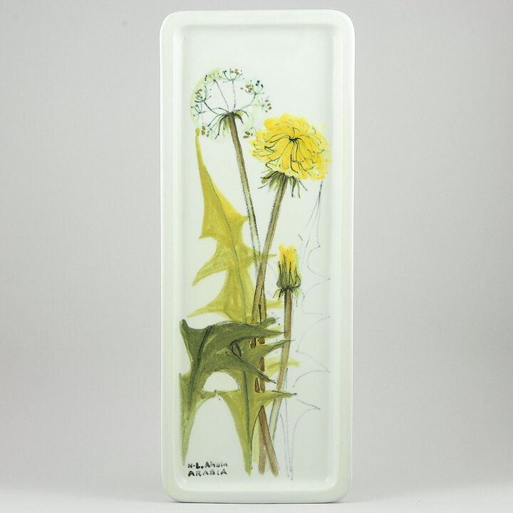 Hilkka-Liisa Ahola (Kukka 1958) Rectangular Wall Plaque with Yellow Flowers 42 cm