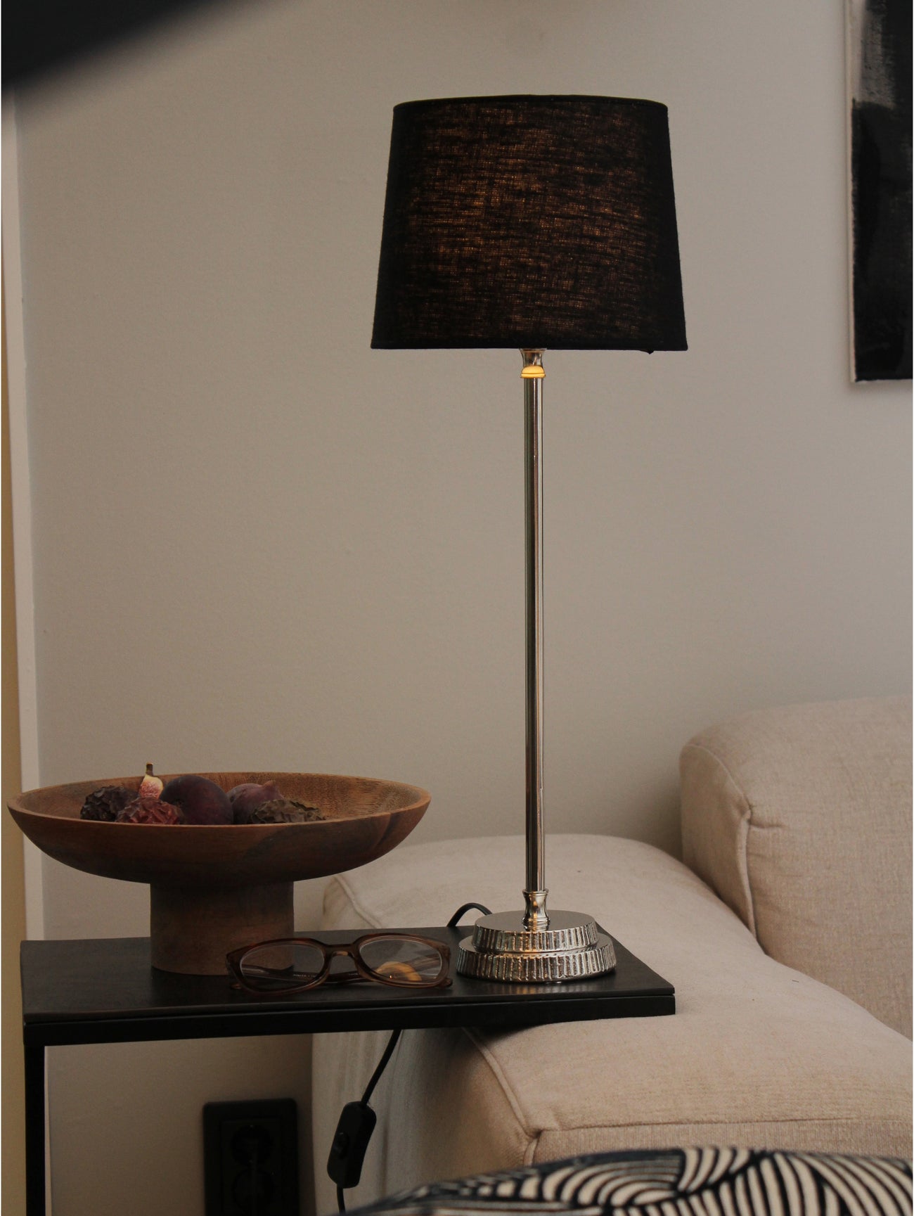 Bordslampa Kent Krom med svart skärm, 59 cm - PR Home - 2
