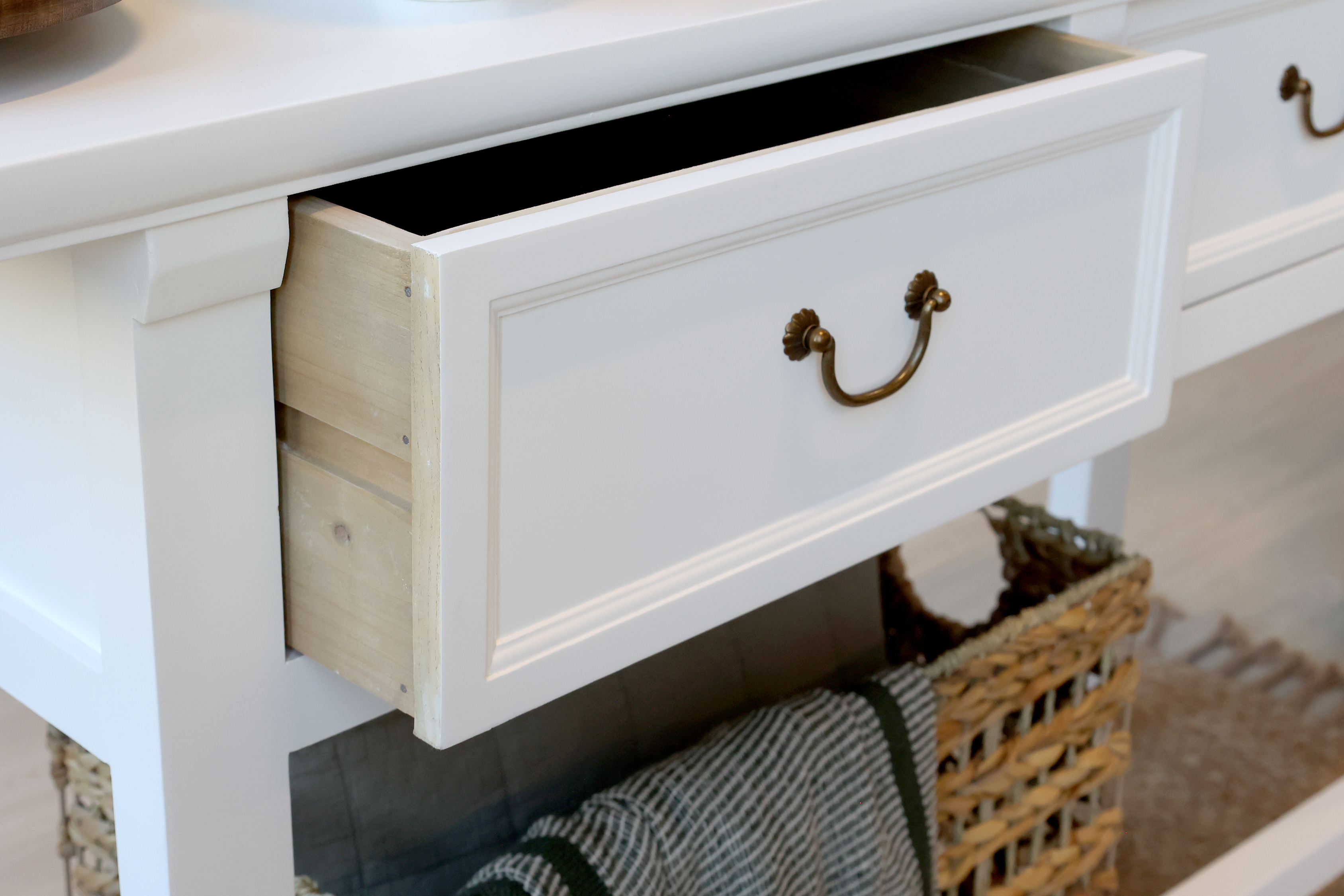 Marseille Side Table with 2 Drawers - Table - H85/L150/W40 cm - White - 7