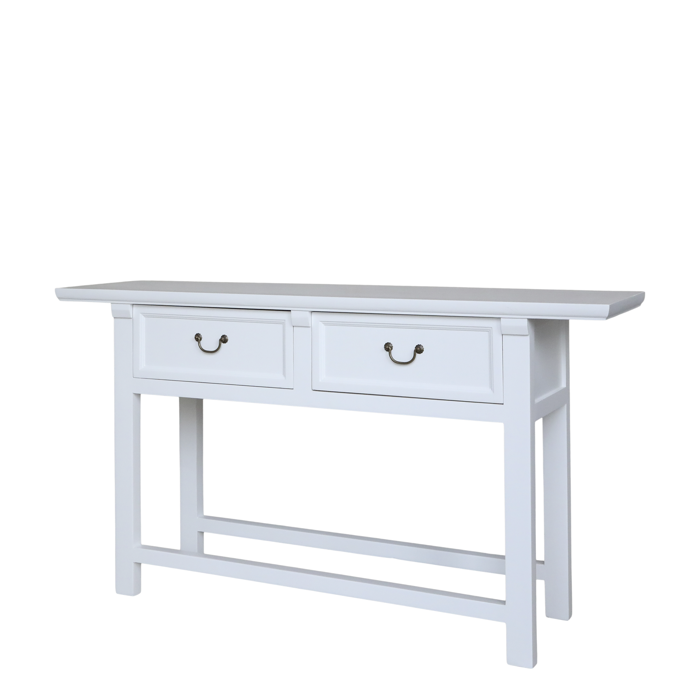 Marseille Side Table with 2 Drawers - Table - H85/L150/W40 cm - White - 3