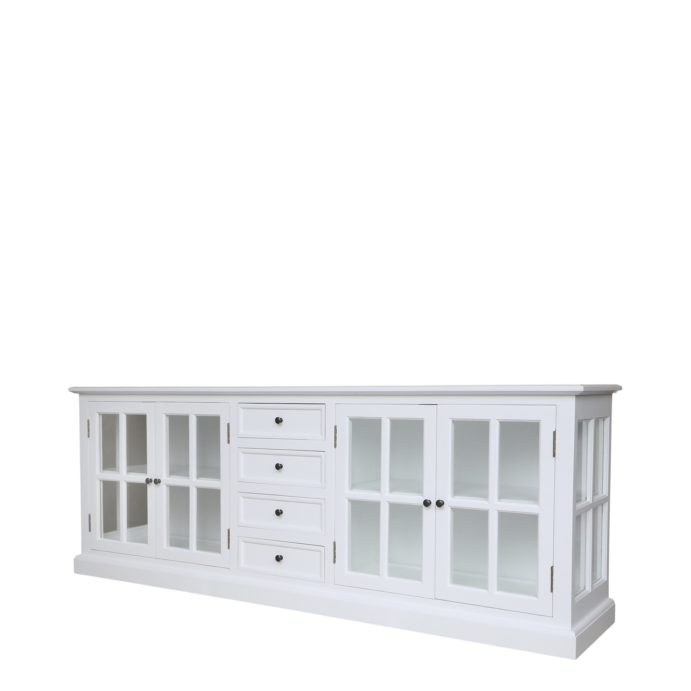 Marseille Display Cabinet with 4 doors and 4 drawers - Display Cabinet - H80/L220/W45 cm - White - 2