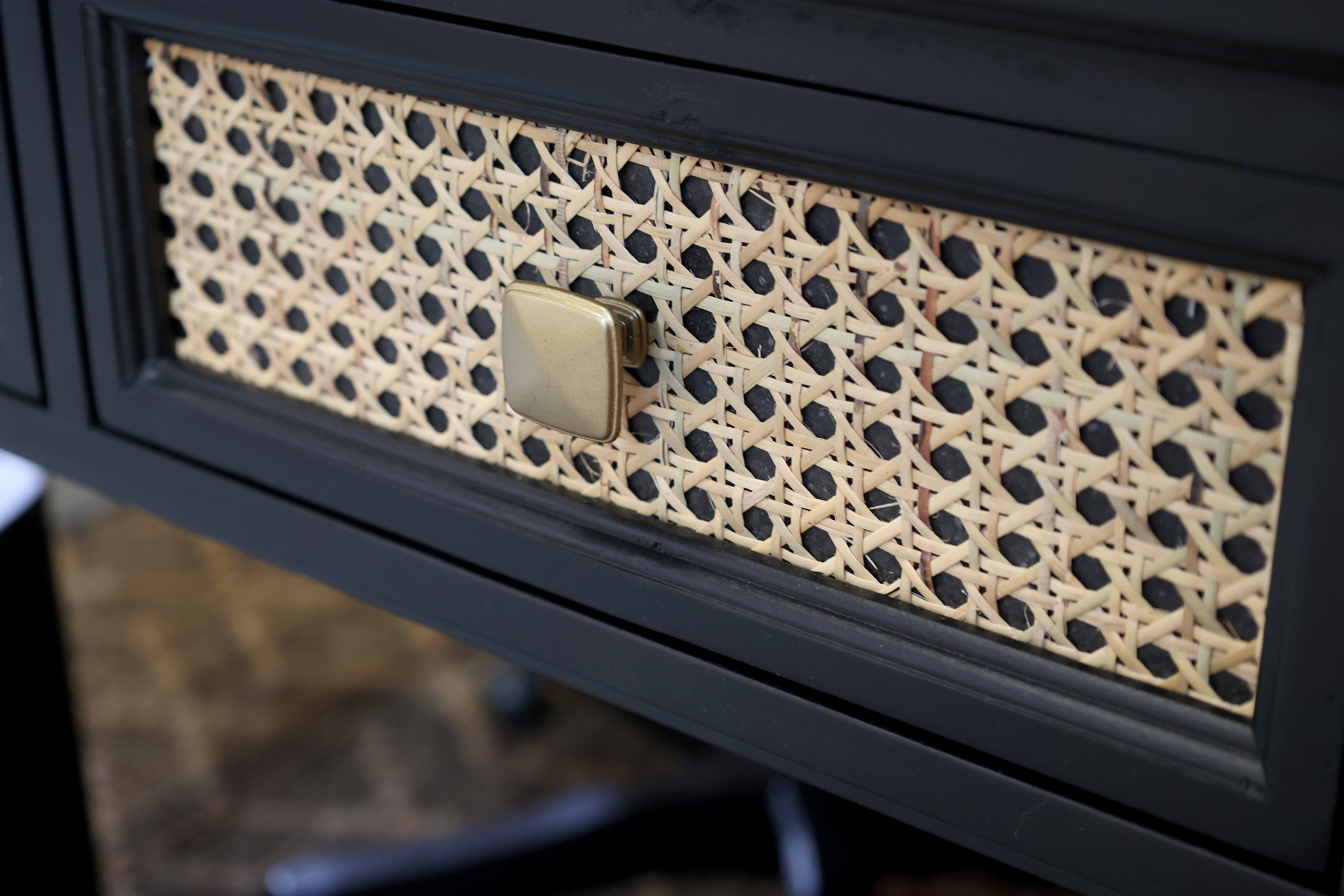 Skrivbord med 3 lådor - Skrivbord - H80/L110/B42 cm - Svart - 5