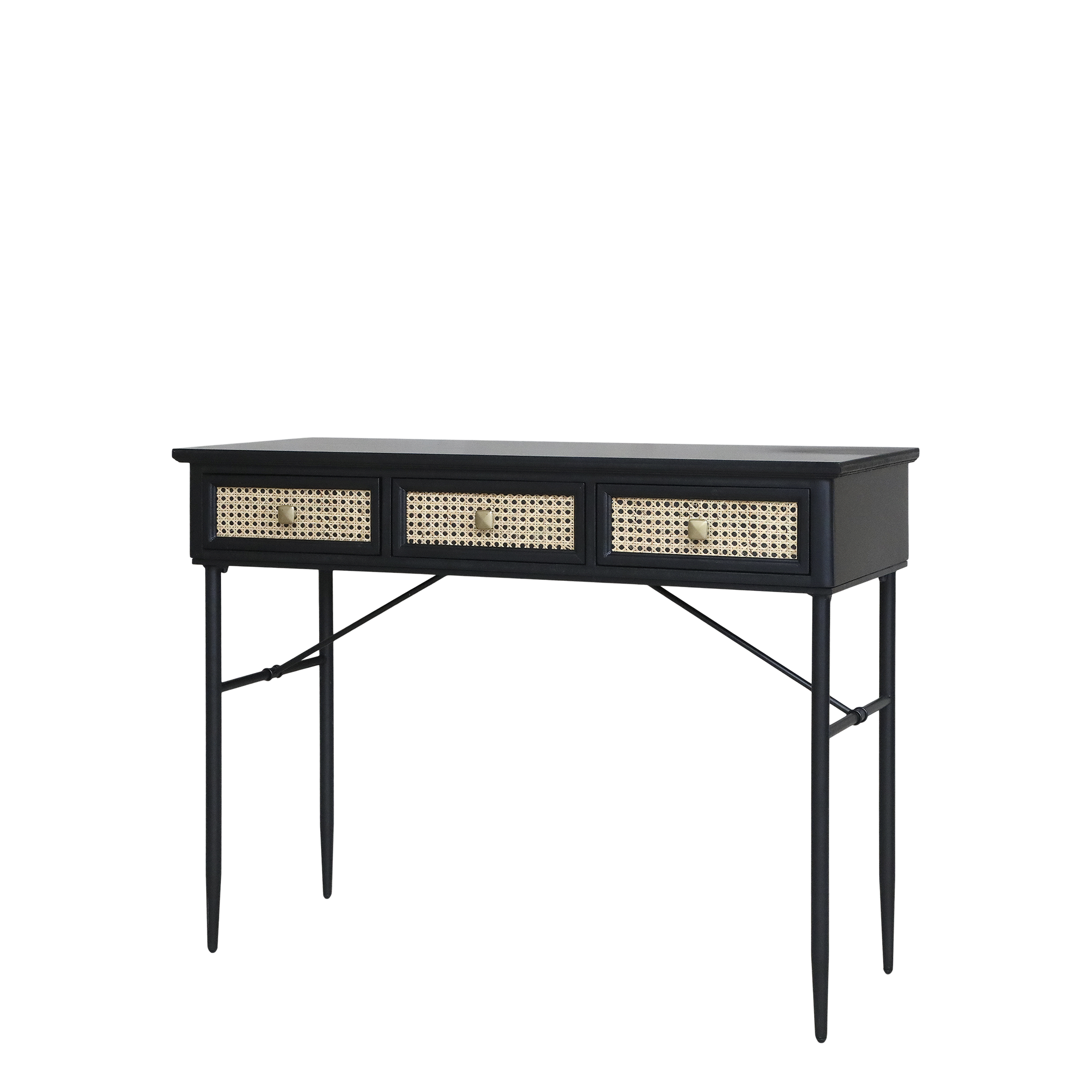 Skrivbord med 3 lådor - Skrivbord - H80/L110/B42 cm - Svart - 3