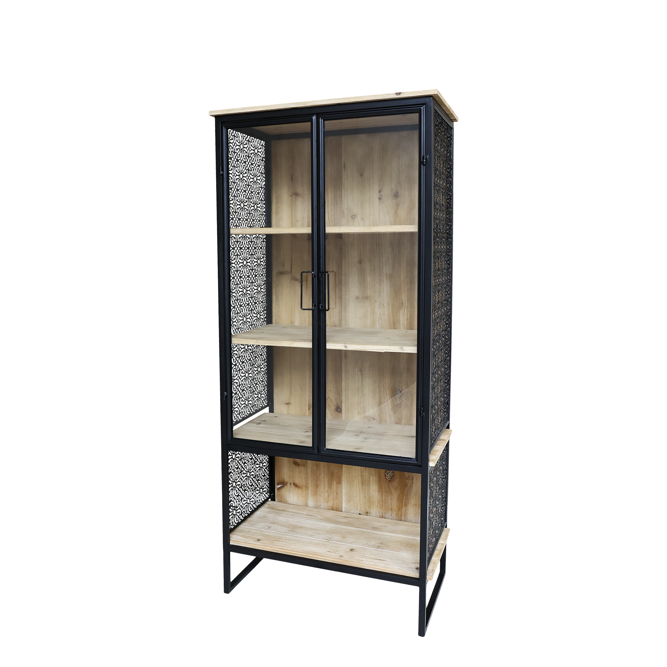 Vence Display Cabinet with 4 Shelves - Display Cabinet - H160/L71/W38.5 cm - Antique Black - 2