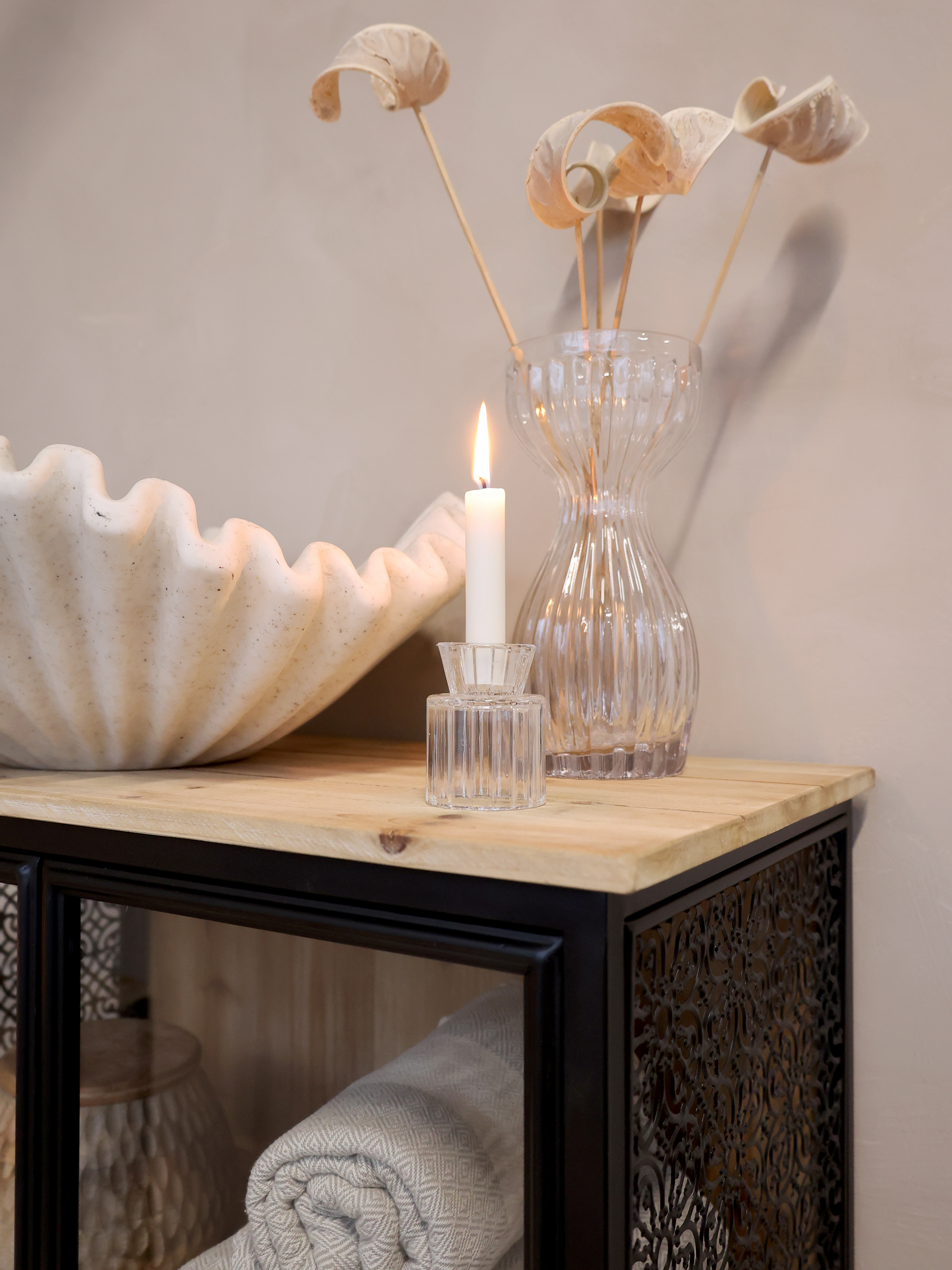 Vence Display Cabinet with 4 Shelves - Display Cabinet - H160/L71/W38.5 cm - Antique Black - 7