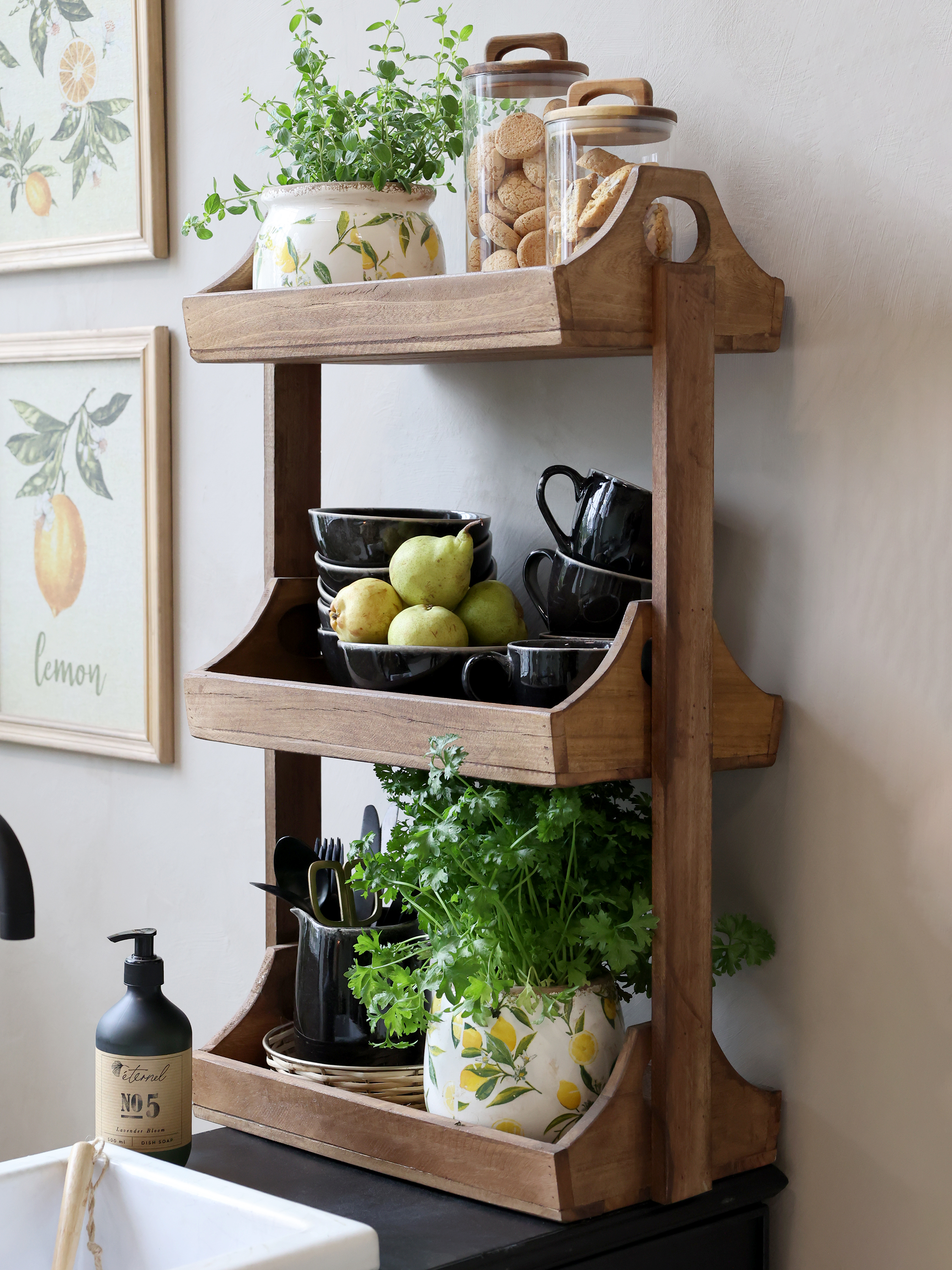 Grimaud Bookshelf with 3 shelves - H77/L46/W25 cm - Natural - 5