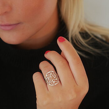 Agélii Fashion - Ring "Mandala" i silver - Michael Medoc Collection