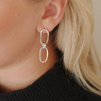 Agélii Fashion - Örhängen "Länk" i silver - Michael Medoc Collection